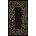thumbnail image 3 of SAFAVIEH Courtyard Chole Bordered Indoor/Outdoor Area Rug, Black/Beige, 6'7" x 9'6", 3 of 11