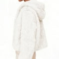 thumbnail image 6 of Women's Short Fuzzy Fleece Hooded Jackets, Lightweight Off-the-Shoulder Cardigan, Winter Fashion Outfits, 6 of 9