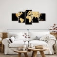 thumbnail image 2 of Elephant Stock Soil World Map Wall Art - Horizontal Multi Panel Canvas - Living Room Wall Decor - Map Multi Panel - Black And Orange Decor - 55" x 24", 2 of 8