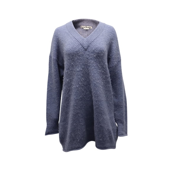 Pre-Owned Acne Studios Keandra V Neck Sweater in Blue Nylon