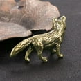 thumbnail image 4 of 1Pc Fox Figurine Tiny Brass Animal Figure Vintage Animal Sculpture for Home Office Car Dashboard Tea Table Decor, 4 of 10