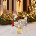 thumbnail image 6 of Rooster Metal Animal Stakes Chicken Garden Silhouette Light-Up Chicken with Scarf Holiday Decor, 6 of 8