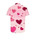 thumbnail image 4 of Unisex Relaxed Short-Sleeve Heart Print Couple Shirt Valentine's Day Gift Turn-Down Collar Summer Casual Multi-Color, 4 of 5
