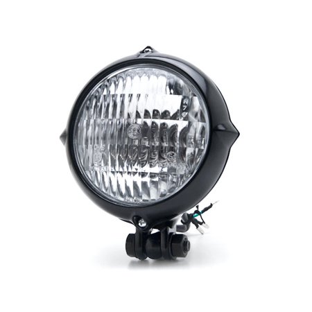 Super Head Krator Vintage Style Black Motorcycle Headlight Retro For Harley Davidson Dyna Super Glide Sport ()