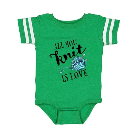 

Inktastic All You Knit Is Love with Blue Yarn and Knitting Needles Gift Baby Boy or Baby Girl Bodysuit