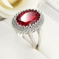 thumbnail image 3 of GKNET 925 Silver Ruby Ring Oval Red Zircon Crystal Rings Women Fashion Rings-7#, 3 of 6