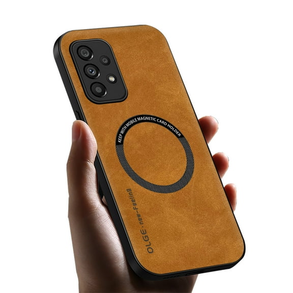 Allytechgroup Galaxy A33 5G Case, Magsafe Compatible Shockproof Vintage PU Leather Mangetic Back Cover Anti-Scratch Phone Case for Samsung Galaxy A33 5G, Brown