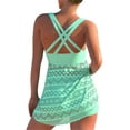 thumbnail image 4 of Liacowi Plus Size Tankini Swimsuit for Women Lace Tummy Control Bathing Suit Sleeveless Push-up Tops High Waist Shorts, 4 of 5