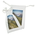 thumbnail image 2 of Outdoor Fabric Pouch Set of 2, Landscape Mountains Scenic Green Peaks Clear Sky Italy Alps Photo, Small Drawstring Bag for Toiletries Masks and Favors, 9" x 6", Green Blue, by Ambesonne, 2 of 2