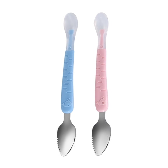 ACDANC Silicone Grapefruit Spoons (2pcs) - Serrated Citrus&Dessert Spoons