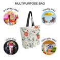 thumbnail image 7 of FORMRS Womens Canvas Tote Bag with Zipper Inner Pocket Shoulder Handbag, Red and White Floral Pattern, 7 of 7
