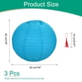 thumbnail image 2 of Uxcell 3Pcs Round Paper Lanterns Paper Lantern Party Decorations Sky Blue 16 inch, 2 of 7