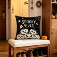 thumbnail image 5 of Halloween Horror Printed Throw Pillow Cover, Linen Cushion Case, 18x18 Gothic Spooky Pillowcase, Hidden Zipper, Washable for Sofa Home by MPOISVA, 5 of 6