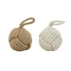 DecMode Jute Coastal Twisted Patterned Knot Sculpture Set of 2 7"W x 14"H, with Brown and White Finish