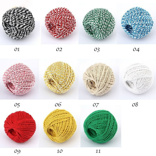 Cotton Thread Weave Socks Clothes Hats Clothing Practicing Prop Sewing Rope Multicolored 100 Meters for Beginners DIY Ropes yellow + white