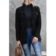 thumbnail image 1 of Women's Black Zip-up Open Front Knitted Sweater, 1 of 9