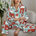 thumbnail image 6 of Daiia Warm Christmas Memories for Women's Long-Sleeved Pajama Set – Soft & Comfortable Sleepwear Button-Up Pajamas Cozy Lounge Wear-Large, 6 of 7