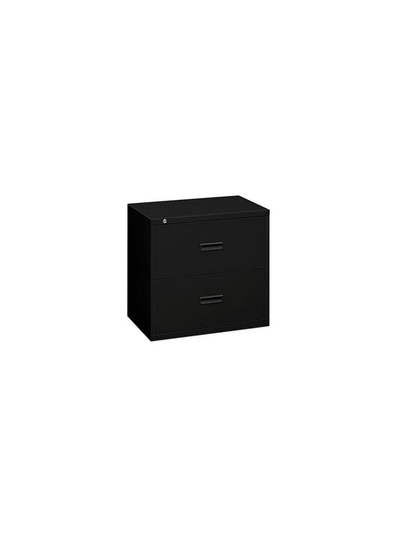 Basyx 2 Drawers Lateral Lockable Filing Cabinet, Black