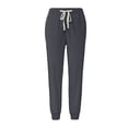 thumbnail image 4 of Elastic Bottom Joggings Womens Scrub Pants Skinny Leg Cuffed Stylish Comfortable Scrubs Jogger Gray L 28", 4 of 5