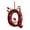 Q, variant on MInHoues 26 A‑Z Alphabet Christmas Ornaments, 2D Acrylic Letter Xmas Tree Hanging Decor with Santa Hat, Festive Pendant for Christmas Tree Home Party Holiday Decoration - A