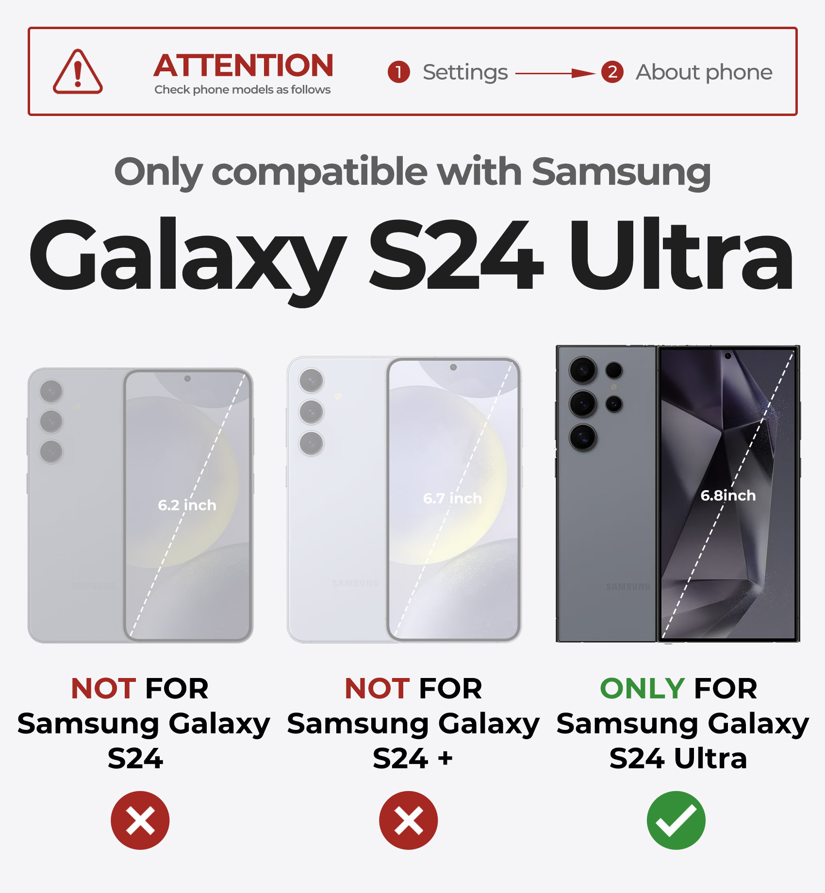 Dexnor Samsung Galaxy S24 Ultra Case with Camera Cover & Screen Protector, Black photo 6