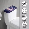 thumbnail image 3 of Renewold Toilet Tank Lid Cover Bathroom Decor Accessories Dust and Stains Resistant Toilet Protective Cover Universal Fit, Violet Butterfly Moon Rose Print, 3 of 6