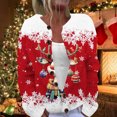 thumbnail image 2 of Fgnfyis Cardigan de Noël Décontracté Mode pour Femmes Automne Hiver Imprimé à Boutons Imitation Chandail Cardigan Veste Rouge P, 2 of 4