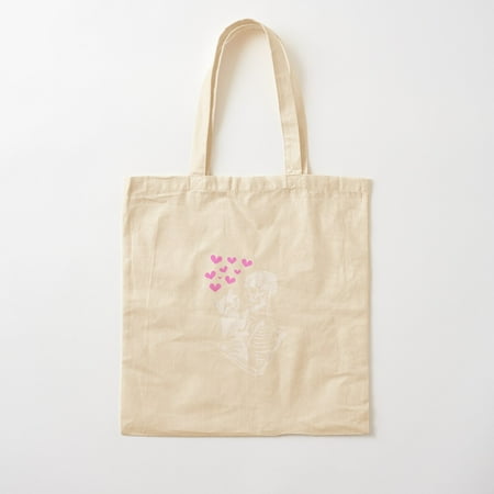 Skeleton Holding Cat Cute Kitty Lover Funny Halloween T-Shirt Cotton Tote Bag Canvas Tote Bag  Family Gift For Mother  Her