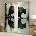 thumbnail image 2 of Manfei Farmhouse Bear Child Black Out Curtains, Woodland Wildlife Animal Curtains Pack of 2 (42x63 Each), Rustic Nature Scenery Bedroom Curtains, Blackout Curtains Room Decor, 2 of 6