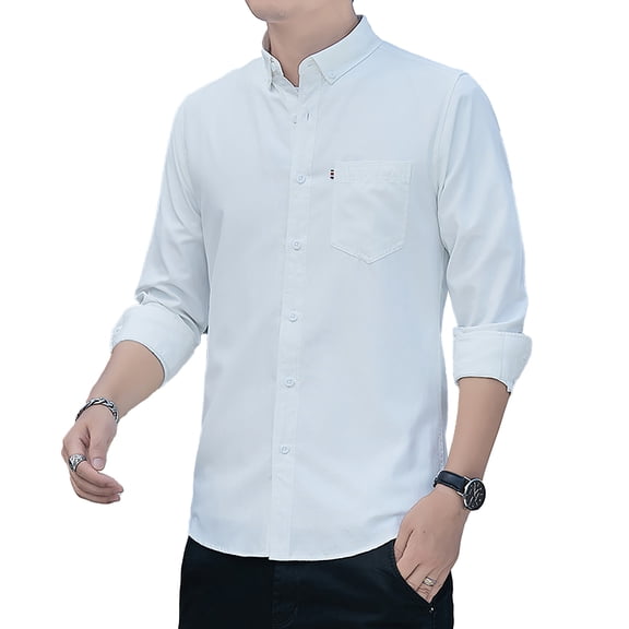 APTESOL Men's Long Sleeve Casual Shirt Solid Color