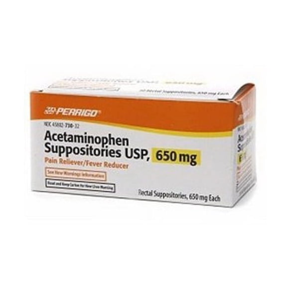 Perrigo Acephen Acetaminophen Suppositories Tablets, 650 mg, 12 Ea, 3 Pack