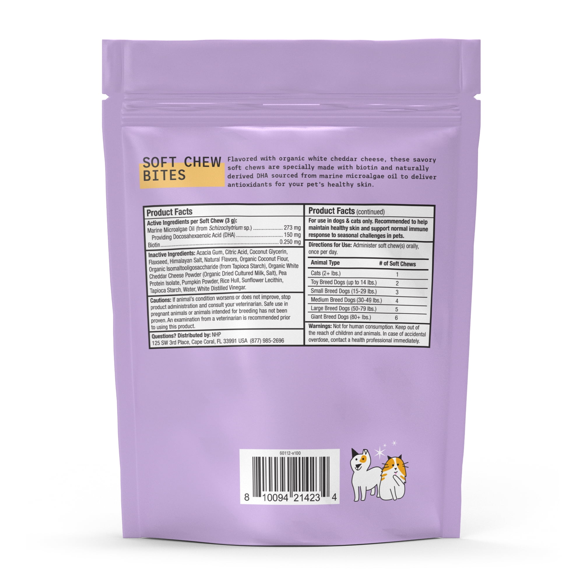 Dr. Mercola Bark & Whiskers&nbsp;Skin Support Bites, 6.34 oz, 1 bag, Gluten Free, Soy Free, Non-GMO