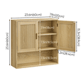 thumbnail image 3 of Semiocthome Wall Mounted Bathroom Cabinet Medicine Cabinet with Adjustable Shelves, Wood Fluted Doors,Oak, 3 of 6
