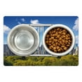 thumbnail image 1 of City Pet Mat for Food and Water, Manhattan Skyline with Central Park in New York City Midtown High Rise Buildings, Non-Slip Rubber Mat for Dogs and Cats, 18" X 12", by Ambesonne, 1 of 2