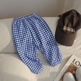 thumbnail image 2 of Miaeowve Toddler Baby Girls Elastic Waist Pants Soft Cotton Linen Harem Bloomers Summer Fall Long Blue Plaids 100, 2 of 7