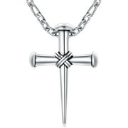 SISGEM Cross Necklace Sterling Silver Cross Pendant Necklace for Christians Mens Boys