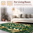 thumbnail image 2 of ODIKA 6'x9' Machine Washable Non-Slip Area Rug, Modern Symmetrical Fern Fronds with Decorative Filigree High Traffic Rug, Green, 200051, 2 of 7