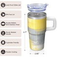 thumbnail image 3 of 20oz Geometric Texture Travel Coffee Mug, Stainless Steel Double Wall Insulated Tumbler with Handle Leak Proof Straw Lid, 3 of 5