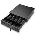 thumbnail image 3 of Ktaxon 15.7" x 16.5" x 3.9" Lockable Cash Register Money Drawer Box Till With Removable 5 Bill 5 Coins Tray, Works Compatible Epson / Star Printers And POS, Appears In Supermarket, Black, 3 of 6
