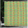 thumbnail image 3 of Ambesonne Geometric Shower Curtain, Retro Feelings Squares, 69"Wx84"L, Sea Green Orange Purple, 3 of 4