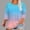 Pink, variant on asdoklhq Summer Tops for Women Gradient Color Shirts Fashion Women's Casual Print Round Neck 3/4 Sleeve T-shirt Blouse Purple 2X