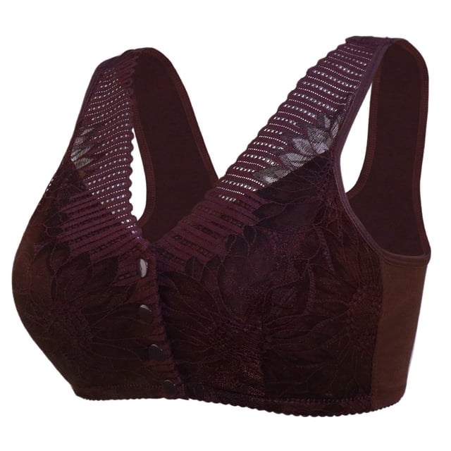 Clearance Sale 2025 Intimates Women's Adjustable Sports Front Closure Extra-Elastic Breathable Lace Trim Bra