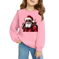 thumbnail image 4 of PMVFHDE Chandail à Capuchon et Chandails en Molleton pour Filles Imprimé Manches Longues Col Rond avec Poche Chandail Confortable Doux Décontracté pour Enfants Saison des Fêtes Rose, 6-7 Ans, 4 of 4
