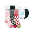thumbnail image 2 of Jefferies Socks Girls Fuzzy Trim Cuff Polka Dot Stripe Holiday Knee High Socks 1 Pair Pack, 2 of 4