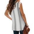 thumbnail image 4 of Qarigey Chaleco de algodón para mujer, camiseta sin mangas suave de encaje con cuello en V, ropa básica deportiva para vacaciones para Prendas para la parte del cuerpo raya blanca L, 4 of 6