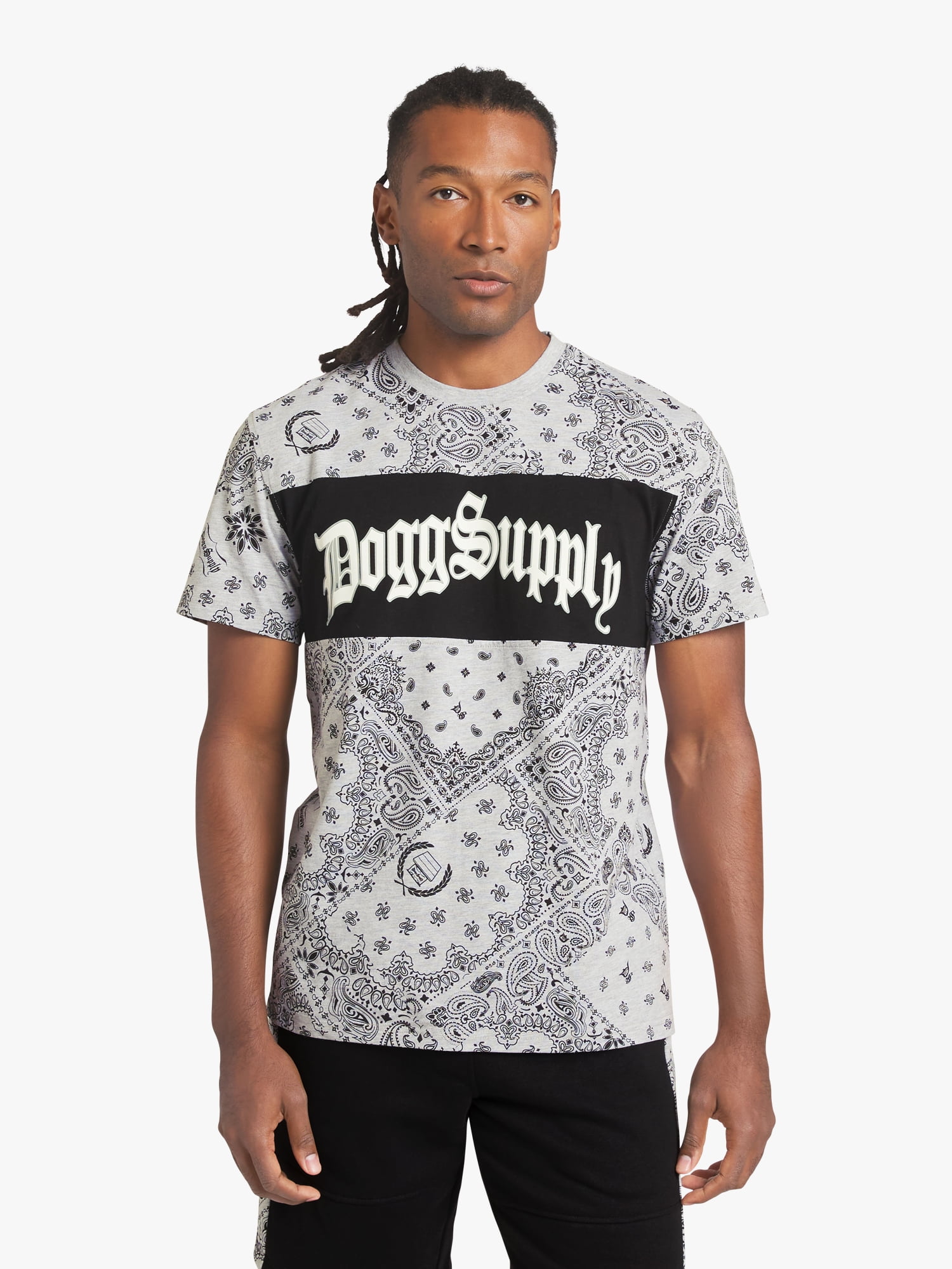Dogg Supply by Snoop Dogg All-Gender Men's and Women's Bandana Print Short Sleeve Tee, Sizes XS-3XL
