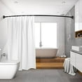 thumbnail image 6 of Curved Shower Curtain Rod, 42-72 inches Adjustable Curved Shower Rod, RustProof Curved Shower Rods for Bathroom, Bathtub, Premium Stainless Steel, Need to Drill, Black, 6 of 6