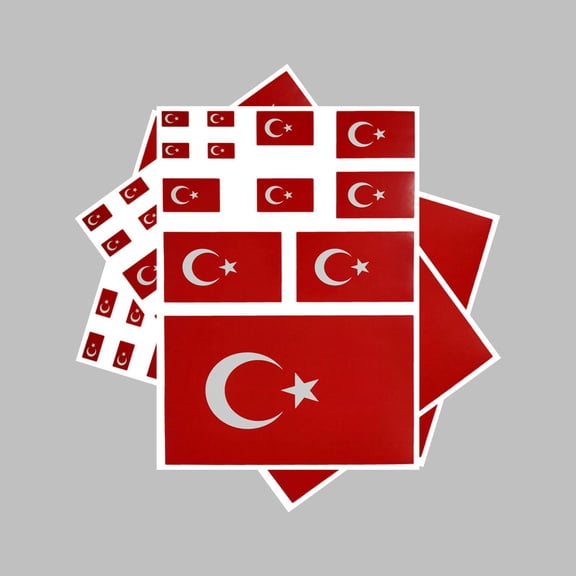 Uijokdef 3 PCS Flag Sticker Türkiye Flag Stickers