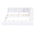 thumbnail image 5 of Twin Size Wood Daybed Bed with Trundle, Storage Cabinets, Wood Slats Support, Platform Bed with Shelves and Twin Size Trundle, No Box Spring Needed, Easy Assembly(White, Twin), 5 of 11