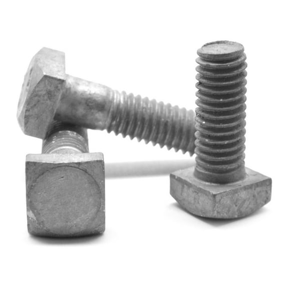 1/2"-13 x 1 3/4" A307 Grade A Square Head Machine Bolt Low Carbon Steel Hot Dip Galvanized Pk 50